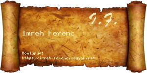Imreh Ferenc névjegykártya