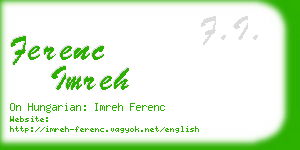 ferenc imreh business card